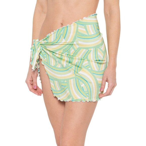 NWT L*Space Cher Lettuce Edge Coverup Printed Sarong Skirt Size XS/S - Picture 2 of 9